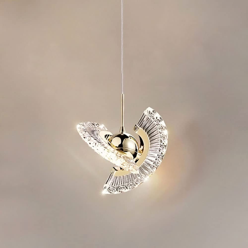LED Modern Pendant Light Gold Hang lamp Fixture Acrylic Drop Ceiling Lamp - Image 2