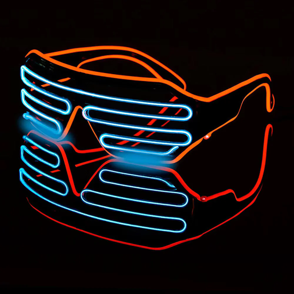 LED Party Goggles Night Events EL Wired Glow Party Wear Glasses 1 pc (random Color) - Image 3