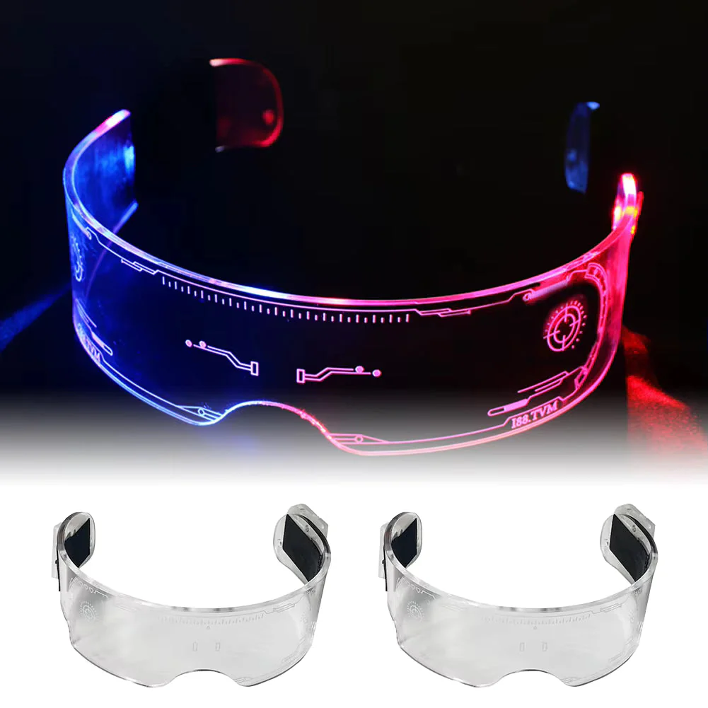 LED Wireless Luminous Party Glasses Neon Flashing Eyewear For Night Bar Party 1pc - Image 5