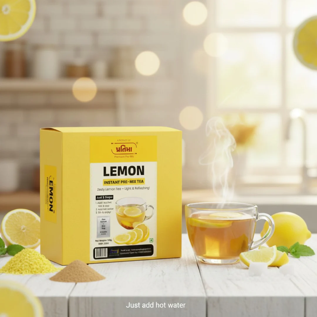 Lemon Instant Pre-Mix Tea – 10 Sachets | Zesty & Refreshing Instant Drink - Image 2