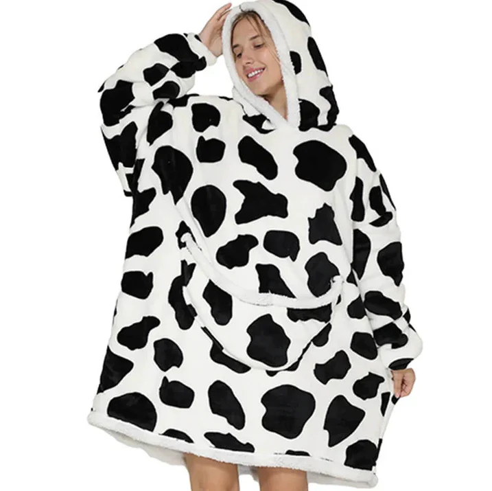 Leopard Print Oversized Blanket Hoodie - Image 3