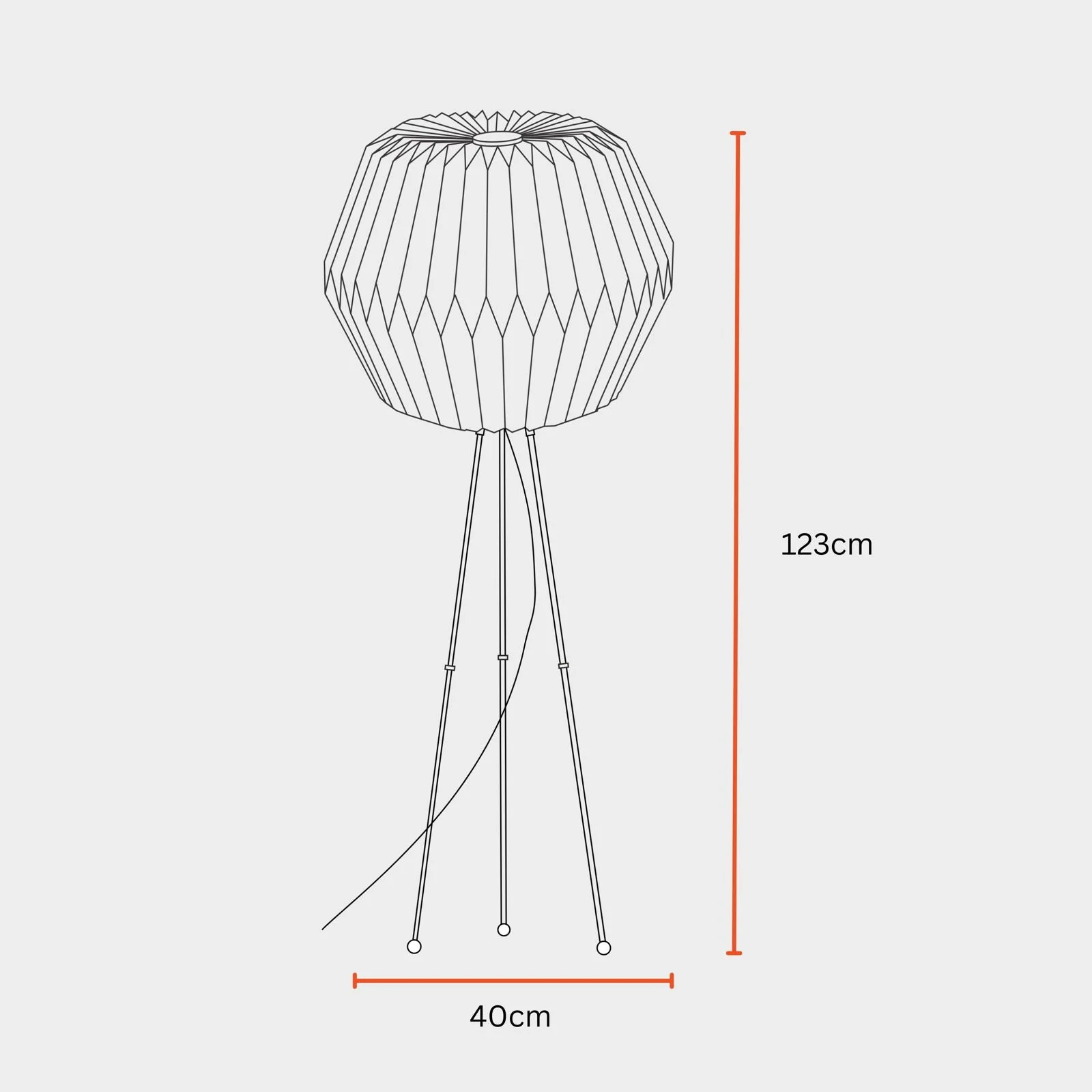 Lifo Floor Lamp - Origami, Linen Floor Light, Knock Down Tripod Standing Lamp - Image 8