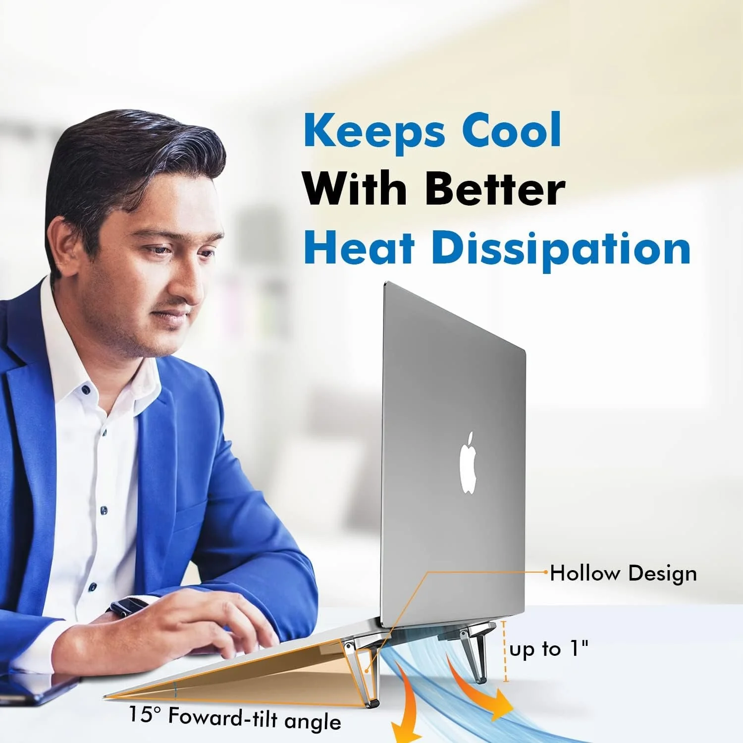 LiftUp: Foldable Slim Laptop Kickstand Legs, Convenient Ergonomic Laptop Stand with Anti-Slip Base for Office & Home Use - Image 4