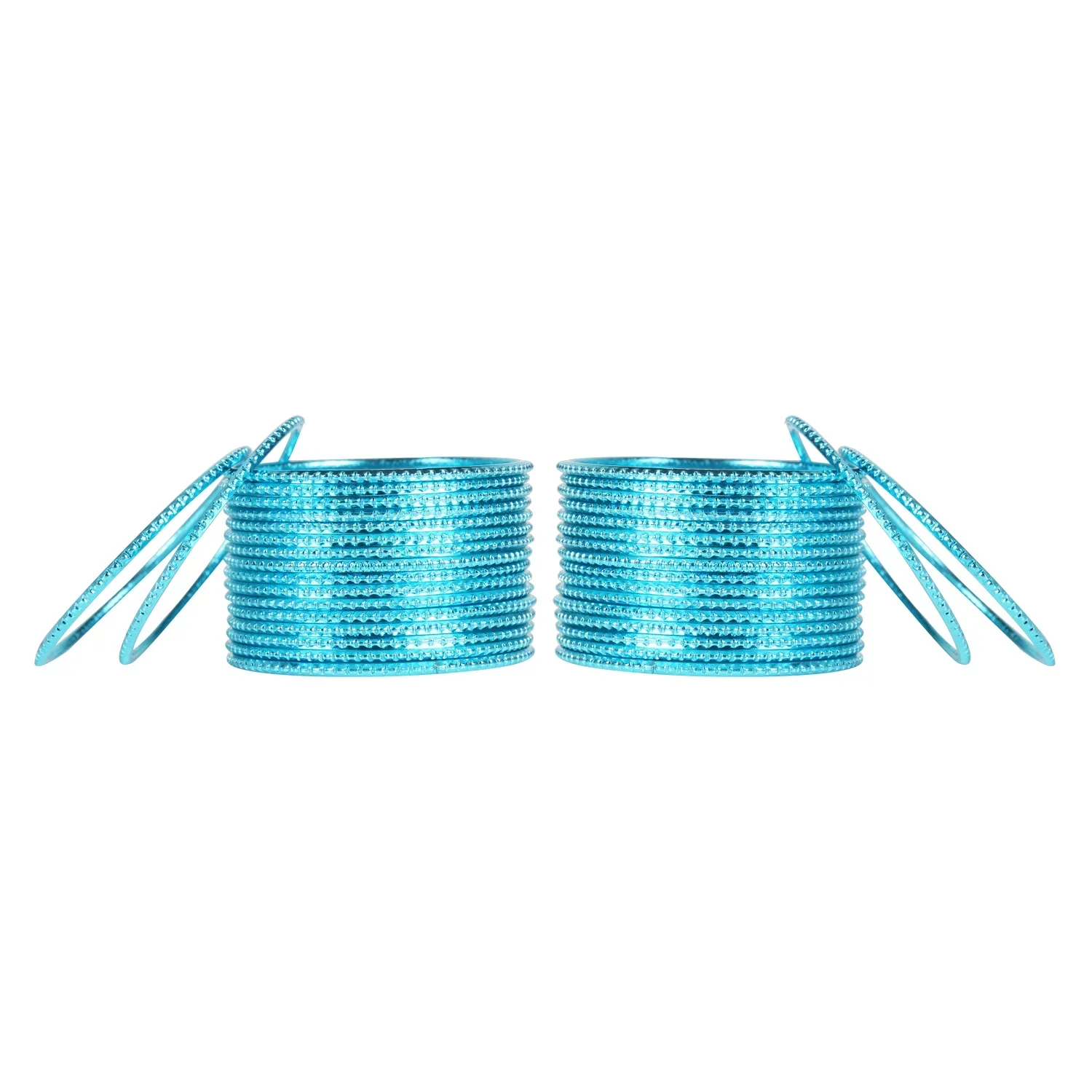 Light Blue Metal Bangles Set (36 Pcs) – Classic & Versatile - Image 2