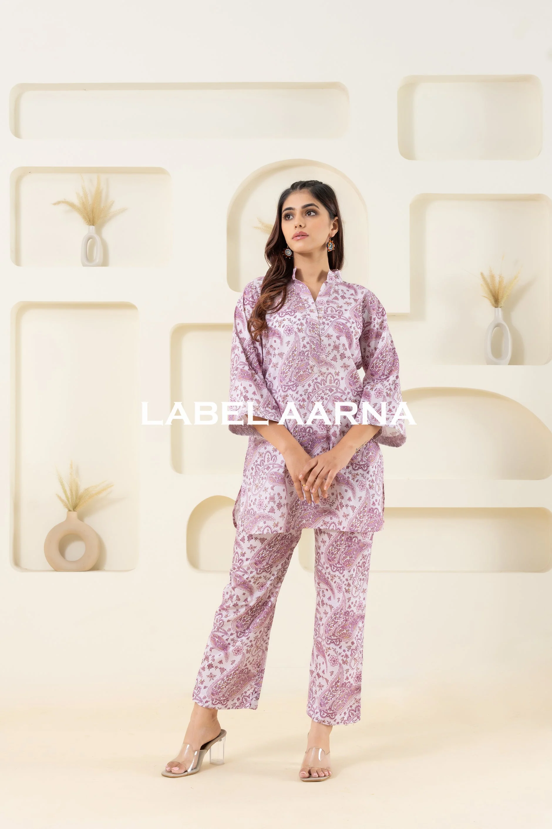 Light Pink Pure Cotton Paisley Printed Co-Ord Set
