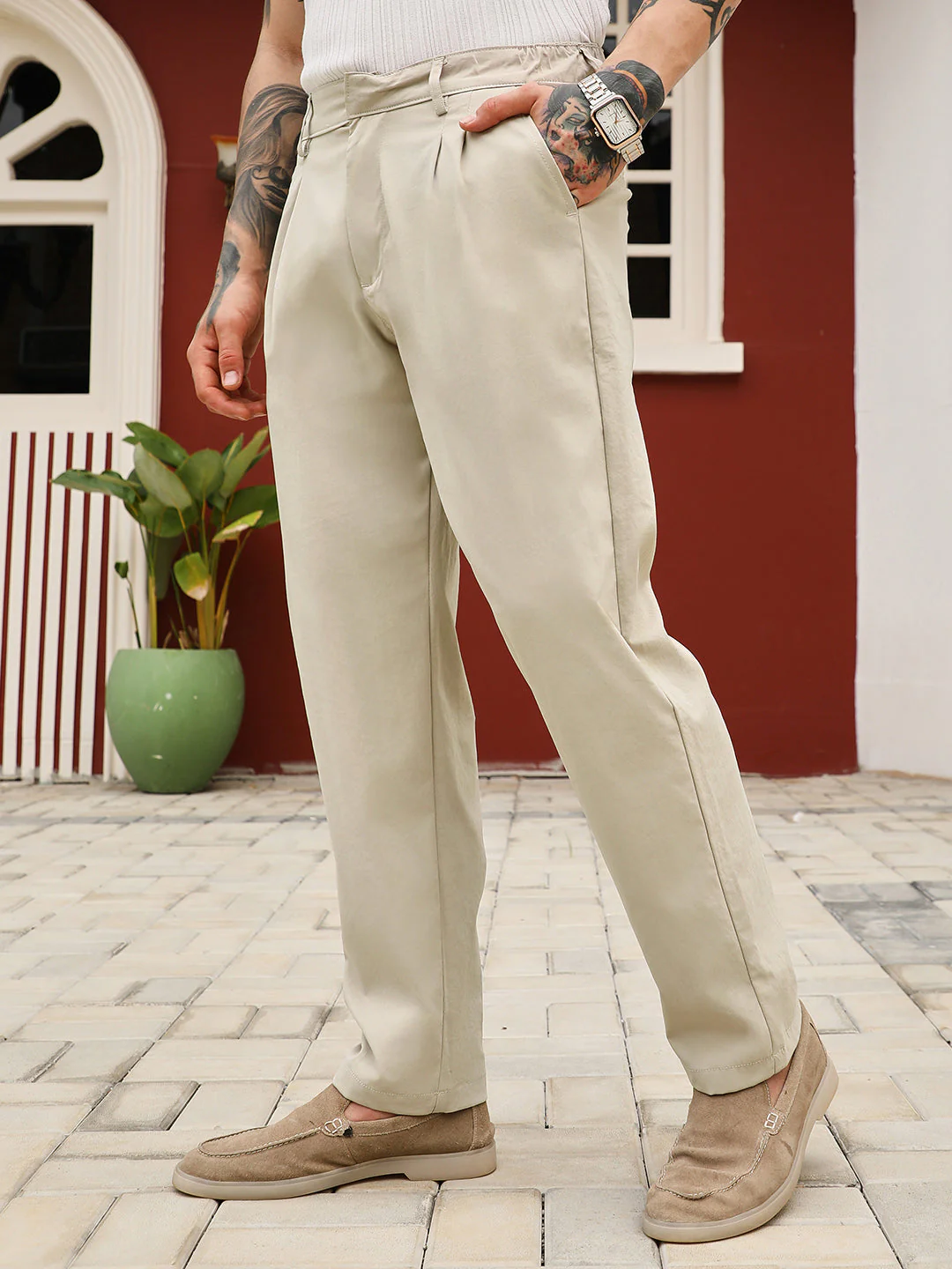 Lightweight - Double-Pleated Tailored Trousers - Image 3