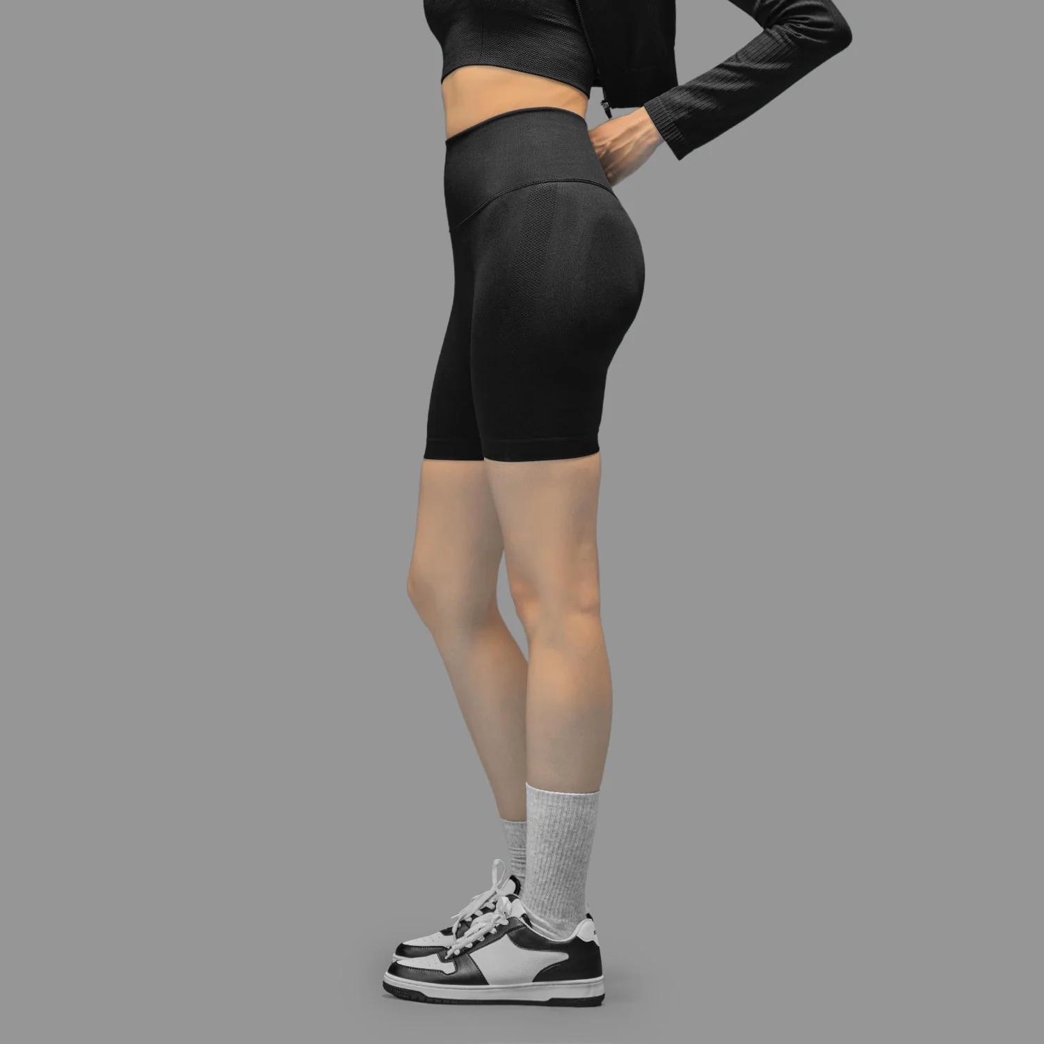 Limitless Snatched high waisted ruched back shorts - Black - Image 3
