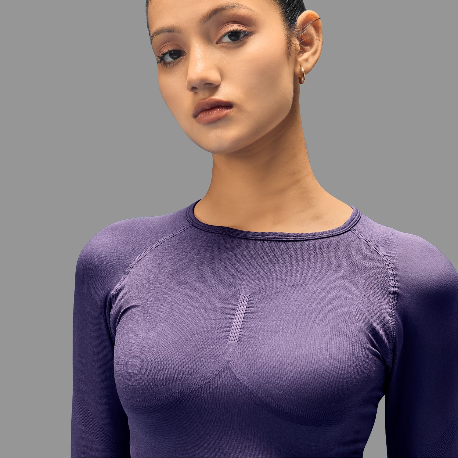 Limitless snatched Long sleeve drop top- Purple - Image 3
