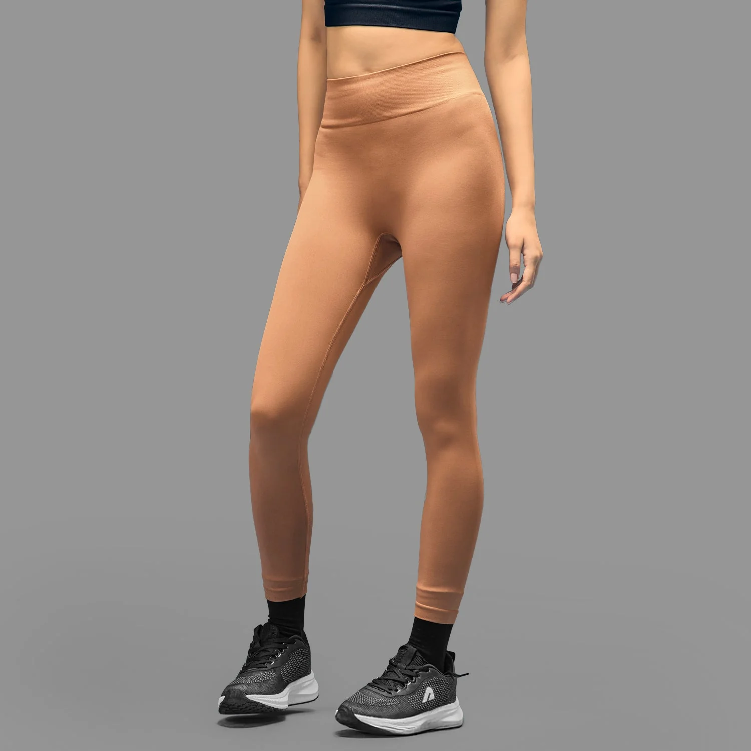Limitless snatched ribbed waistband & Ruched back legging - BROWN - Image 10