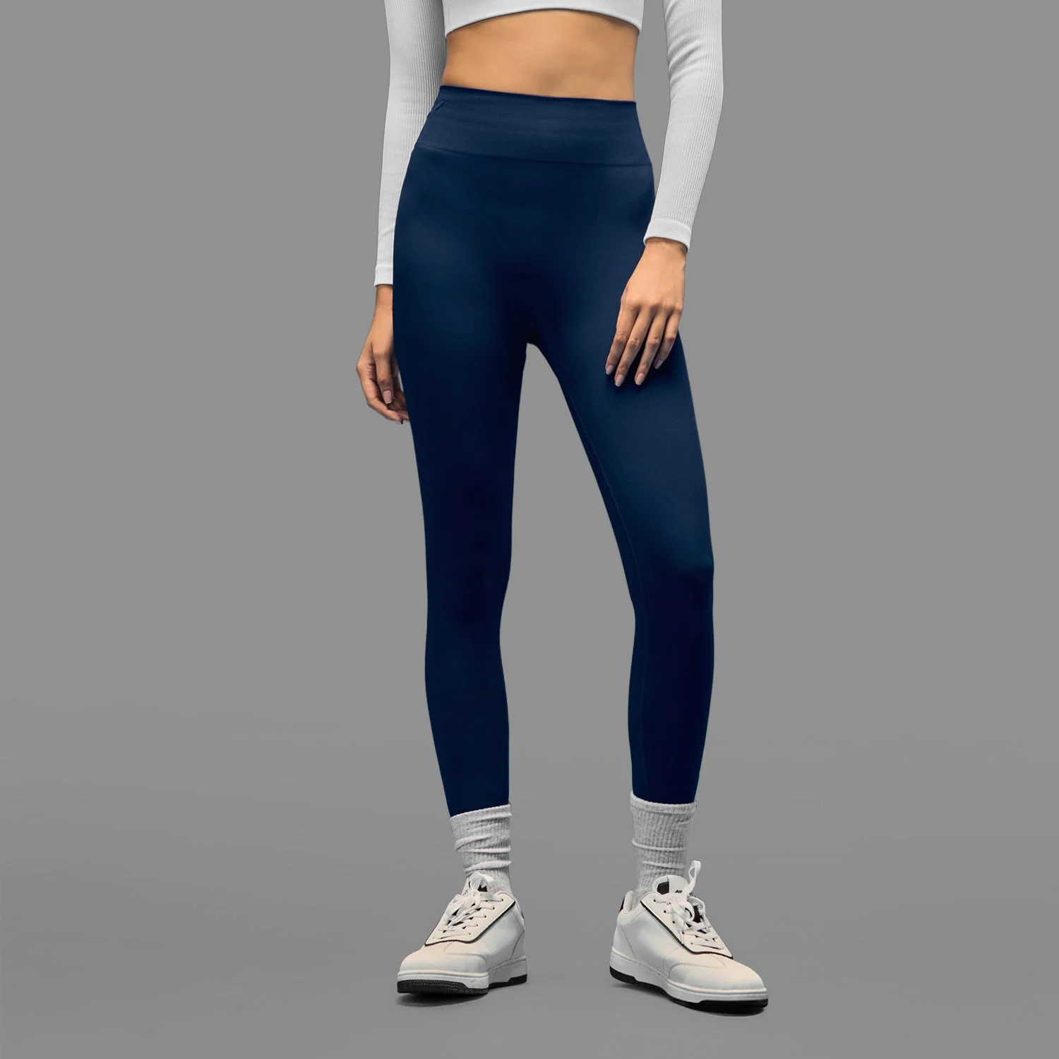 Limitless snatched ribbed waistband & Ruched back legging - NAVY BLUE - Image 13