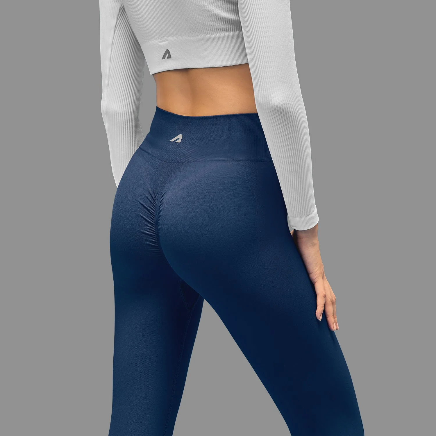 Limitless snatched ribbed waistband & Ruched back legging - NAVY BLUE - Image 2