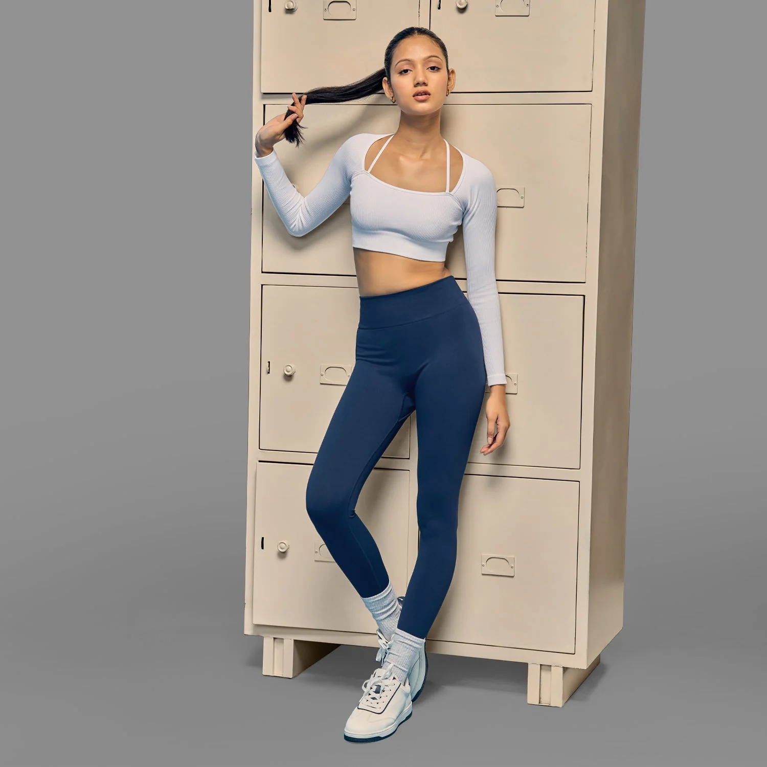 Limitless snatched ribbed waistband & Ruched back legging - NAVY BLUE - Image 5