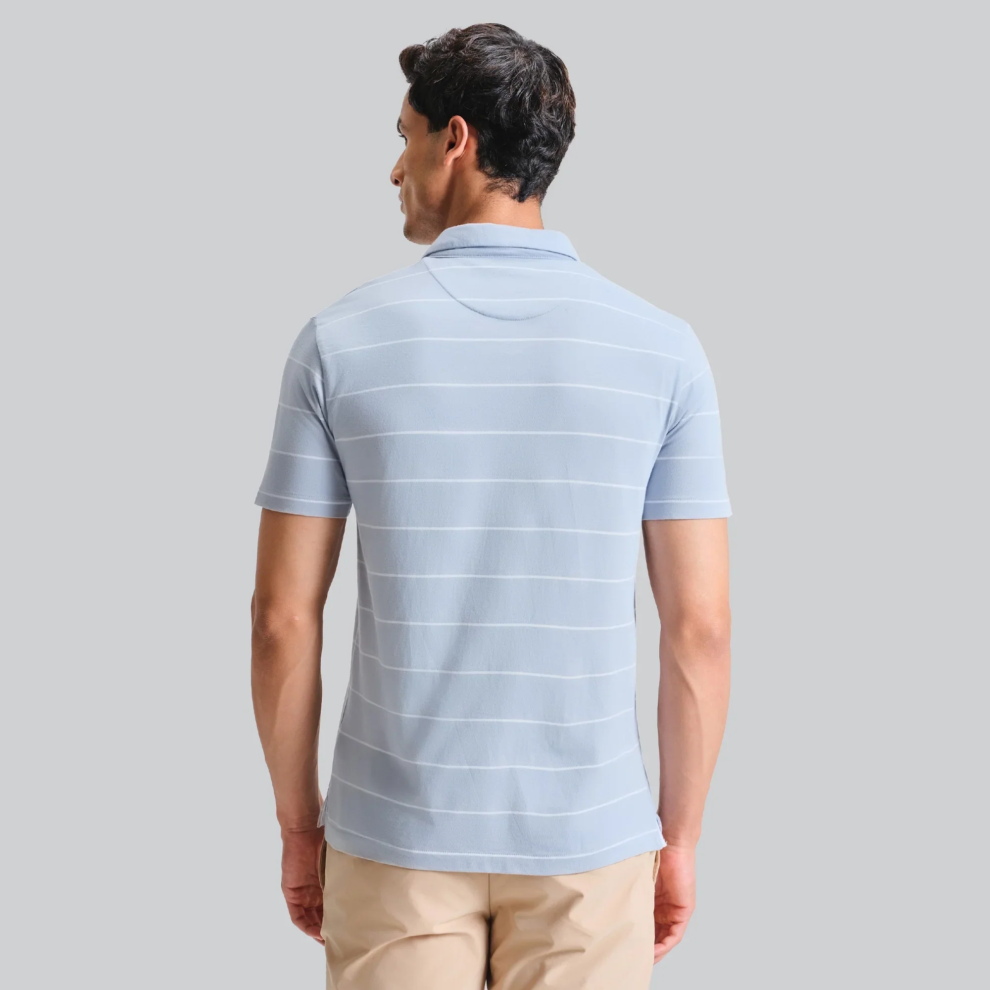 Linea Cotton Polo T-shirt - Sky Blue - Image 6