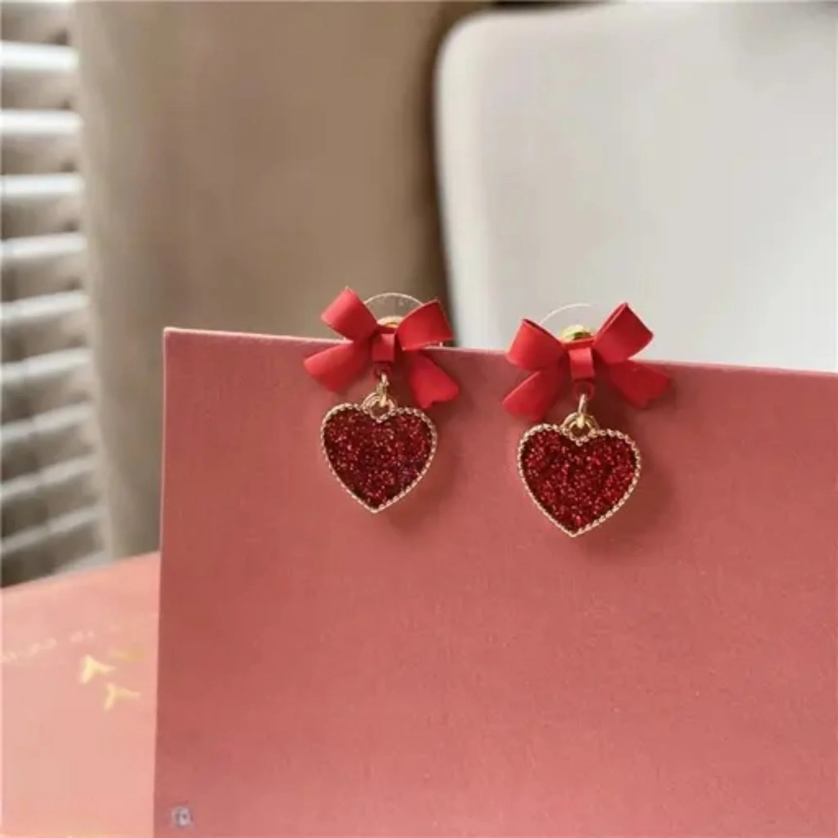 Listen to Your Heart Red Drop Earring - Image 4