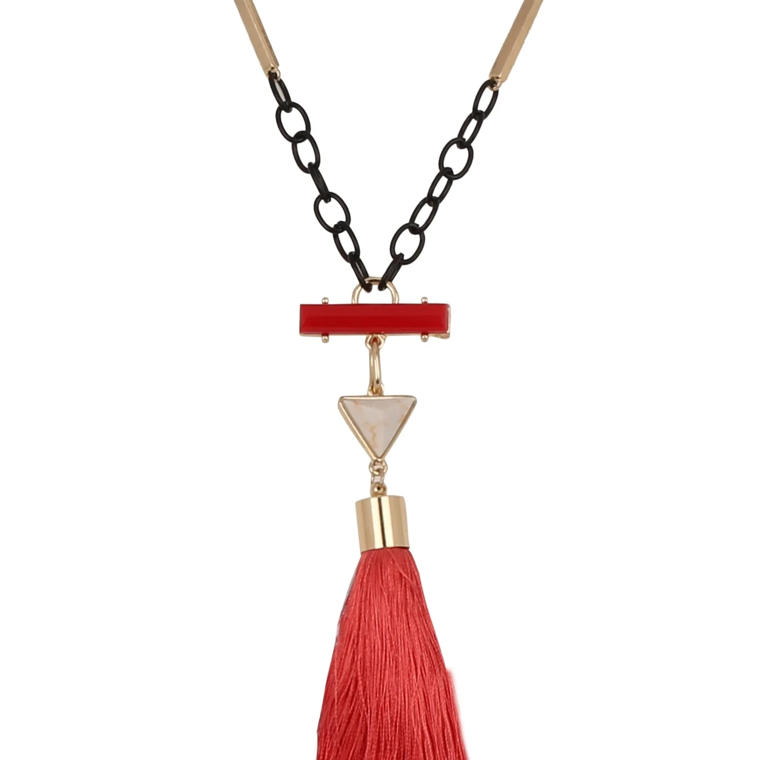 Long Pendant Style With Peach Tassle Jewelry - Image 2