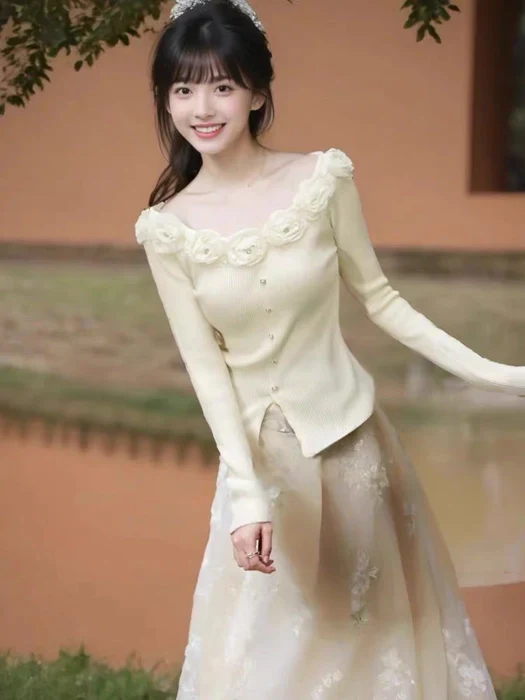 Loraine 3D Rose Knit Top - Image 3