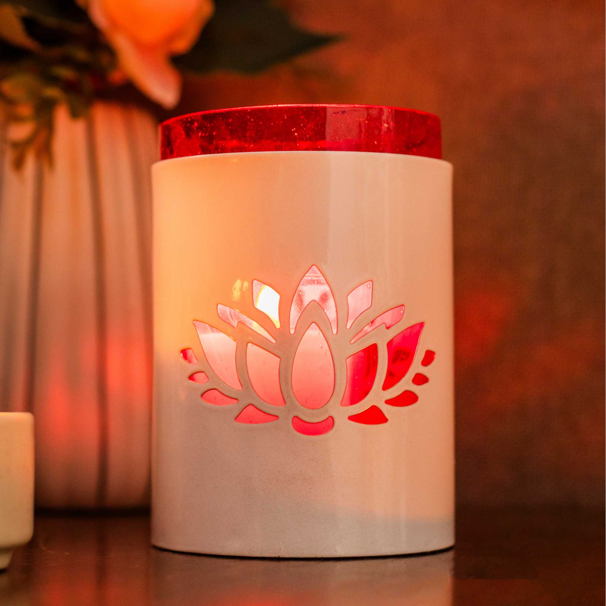 Lotus Cut Metal Glass Votive - Image 5