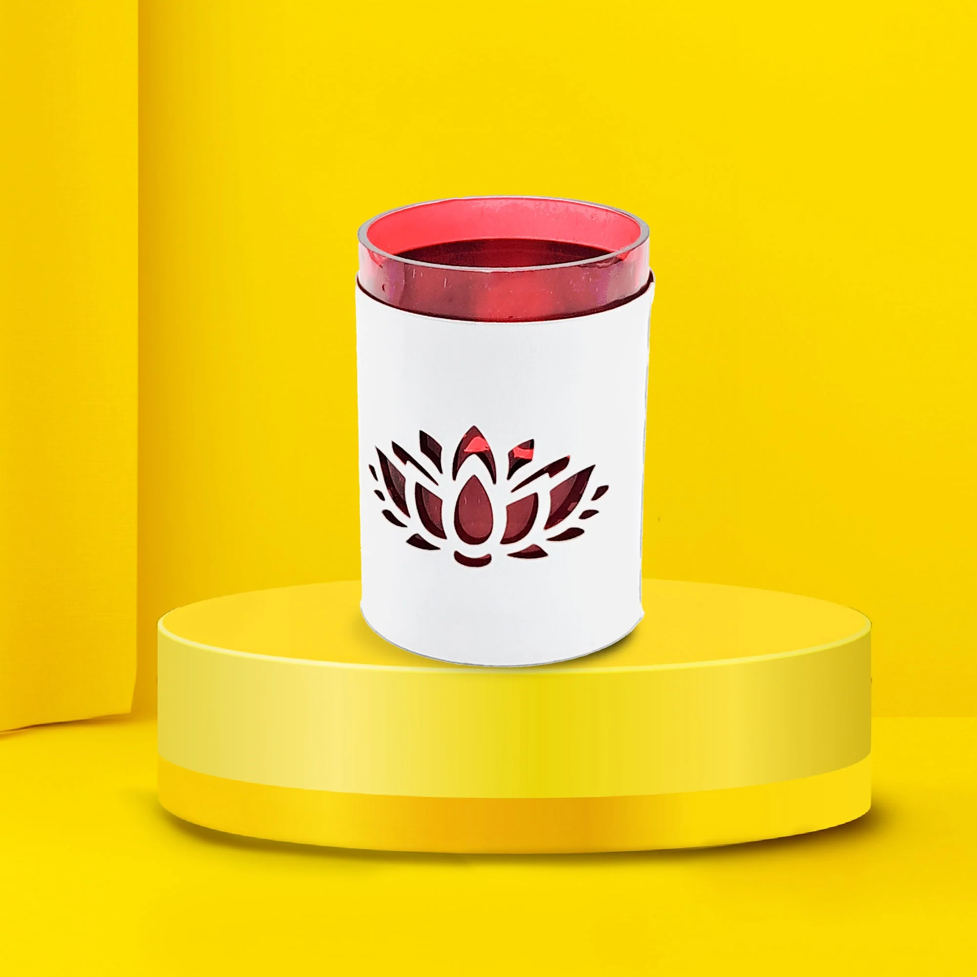 Lotus Cut Metal Glass Votive - Image 7