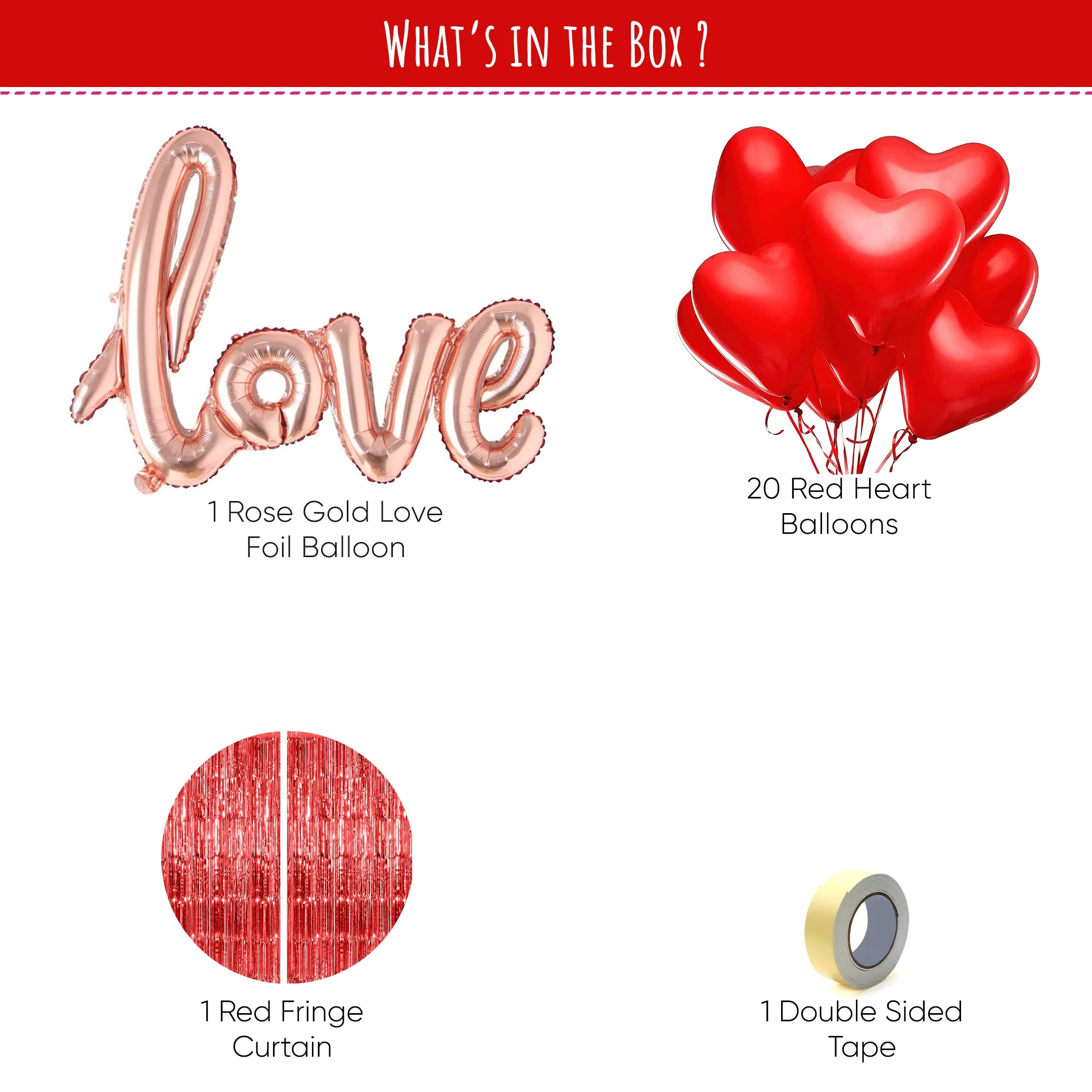 Love and Heart Foil Balloon Decoration Kit for Couples - Image 2