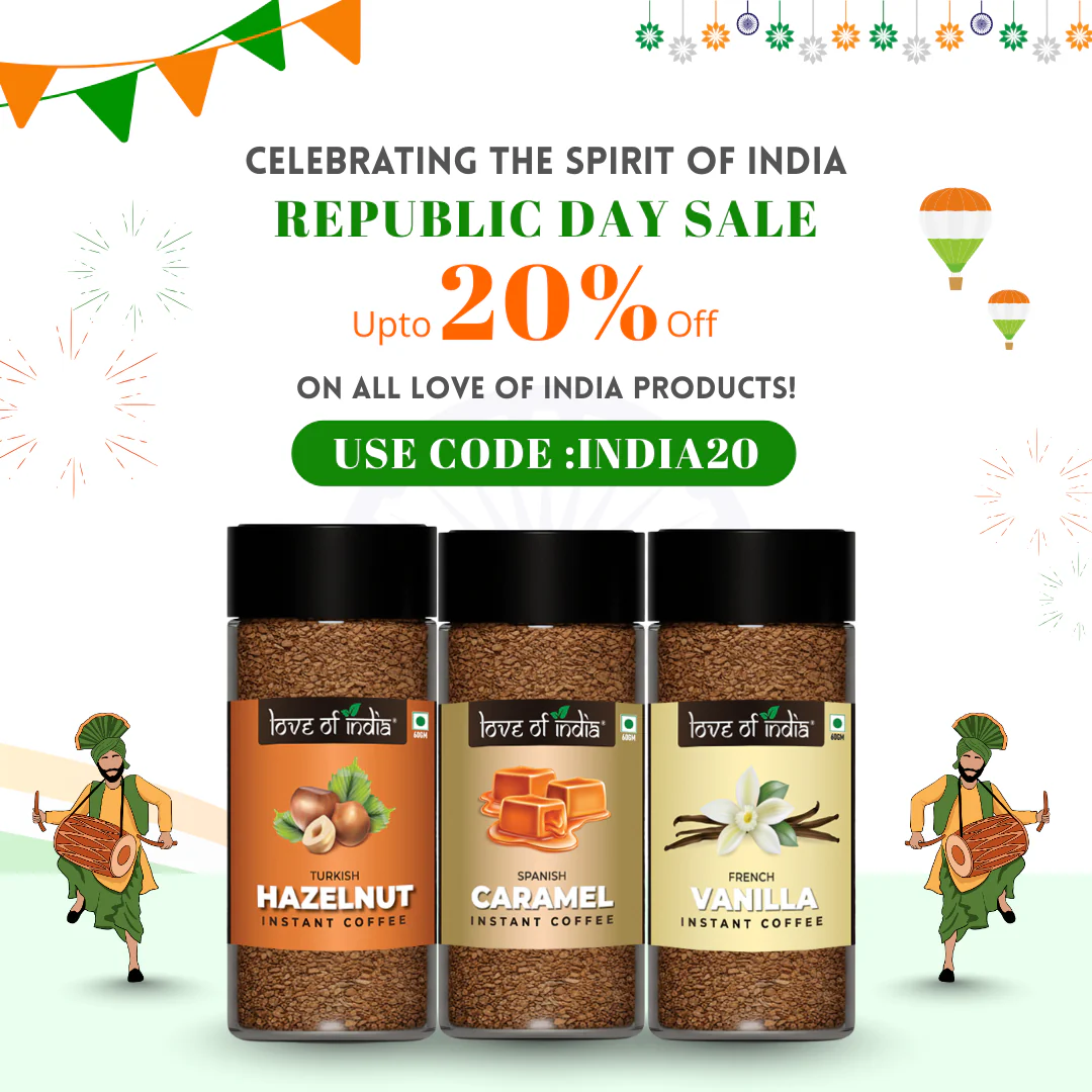 Love of India Assorted Flavoured Coffee Combo – Hazelnut, Caramel & Vanilla | Instant Gourmet Coffee - Image 11