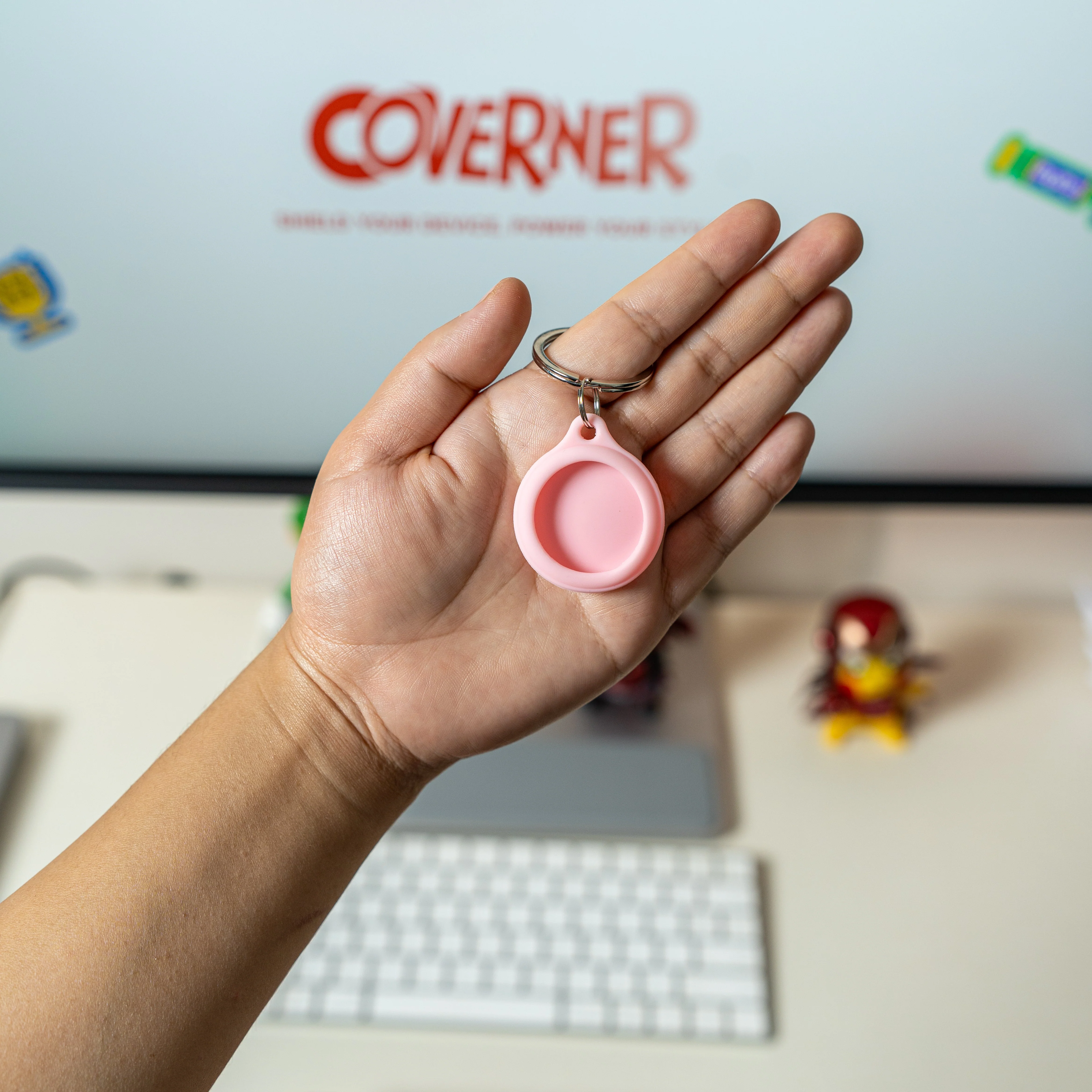 Love  - Premium Silicone AirTag Case with Keychain – Washable, Durable & Stylish Protection - Coverner India - Image 2