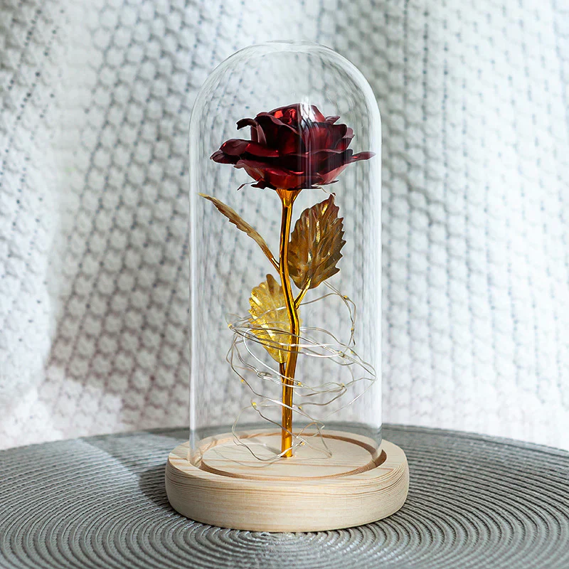 LoveBloom: Forever Glass Rose with Built-in Fairy Lights - Crystal Diamond Cut Rose for Romantic Gifting for Girlfriend & Home Décor - Image 10