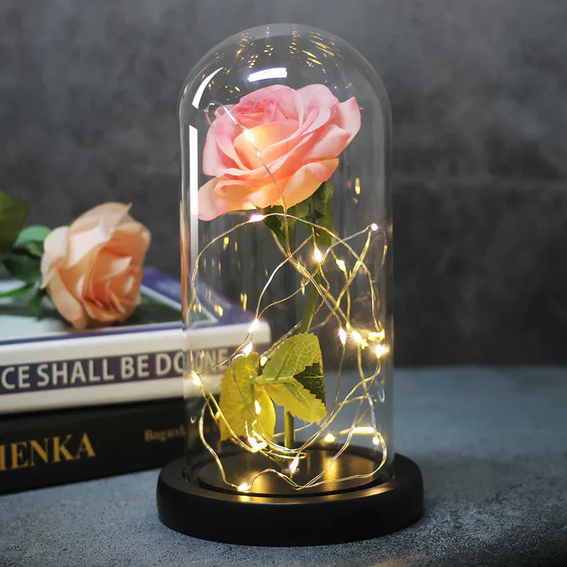 LoveBloom: Forever Glass Rose with Built-in Fairy Lights - Crystal Diamond Cut Rose for Romantic Gifting for Girlfriend & Home Décor - Image 5