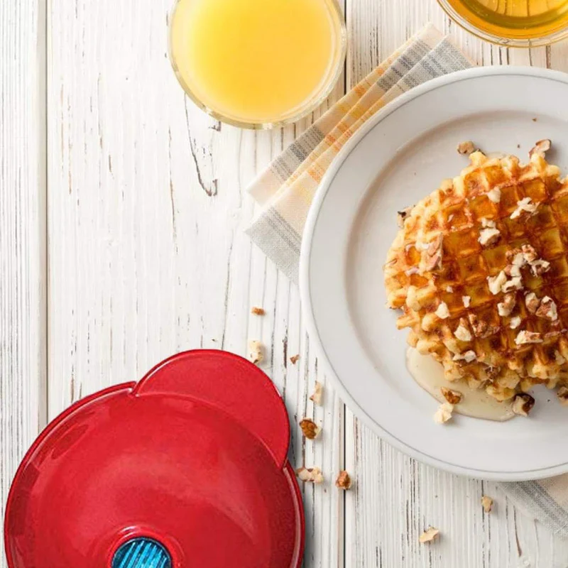 LoveWaffle: Mini Heart-Shaped Waffle Maker with Non-Stick Plates & 350W Stainless Steel Electric Design for Perfect Belgian Waffles - Image 11