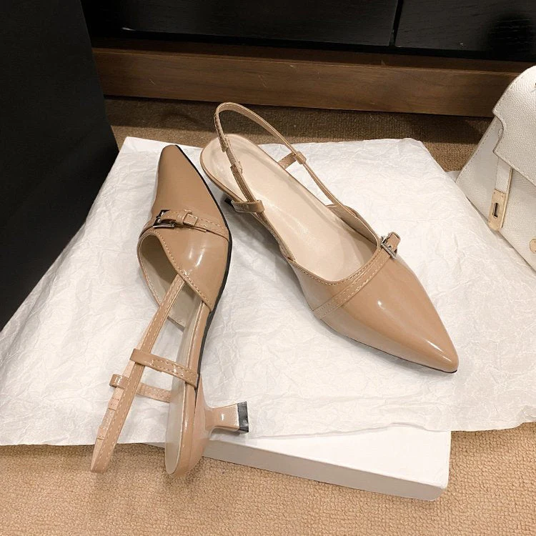 Lucia Sling Back Kitten Heels - Image 7