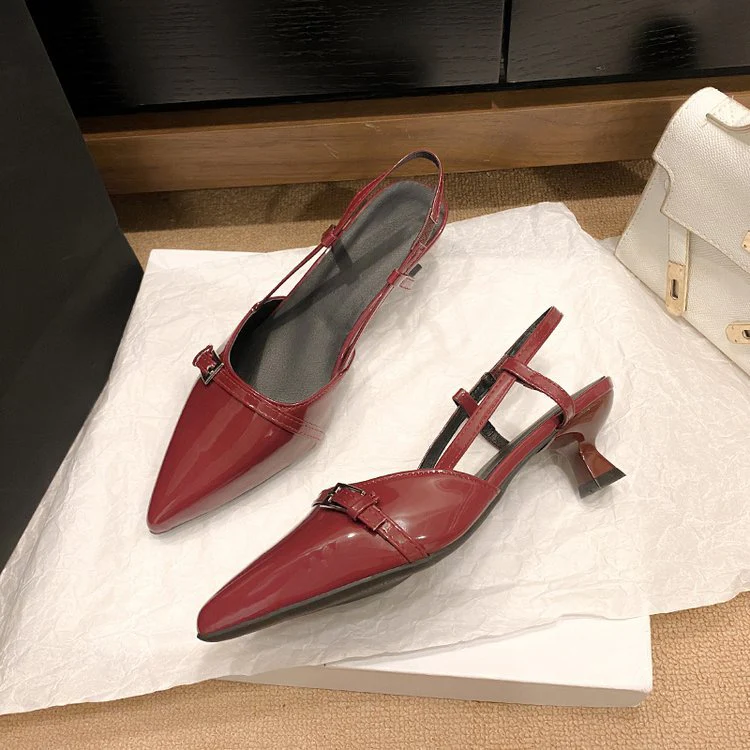 Lucia Sling Back Kitten Heels - Image 8