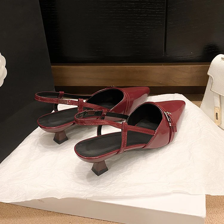 Lucia Sling Back Kitten Heels - Image 9