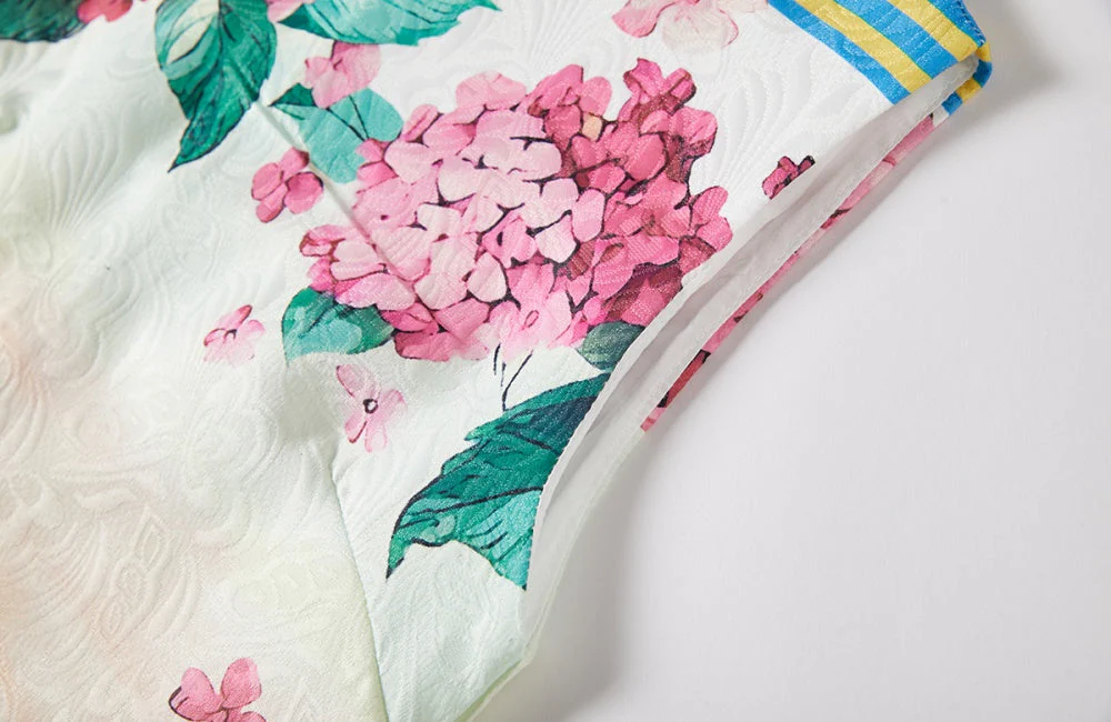 Lucille Jaquared Floral Printed Dress - Image 6