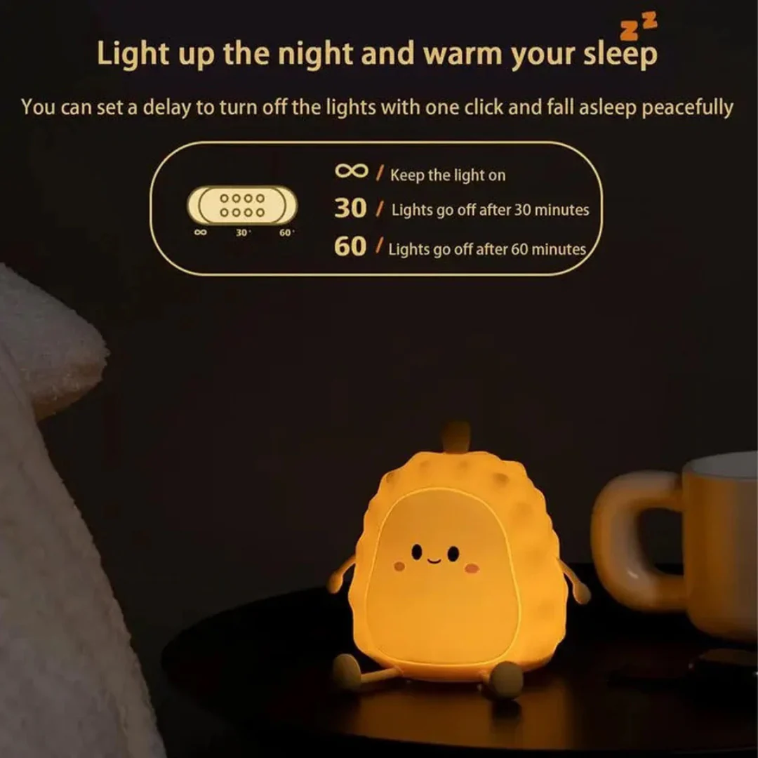 Lucky: Durian Silicone LED Night Light with USB Rechargeable Design for Cozy Room Décor & Gifting - Image 5