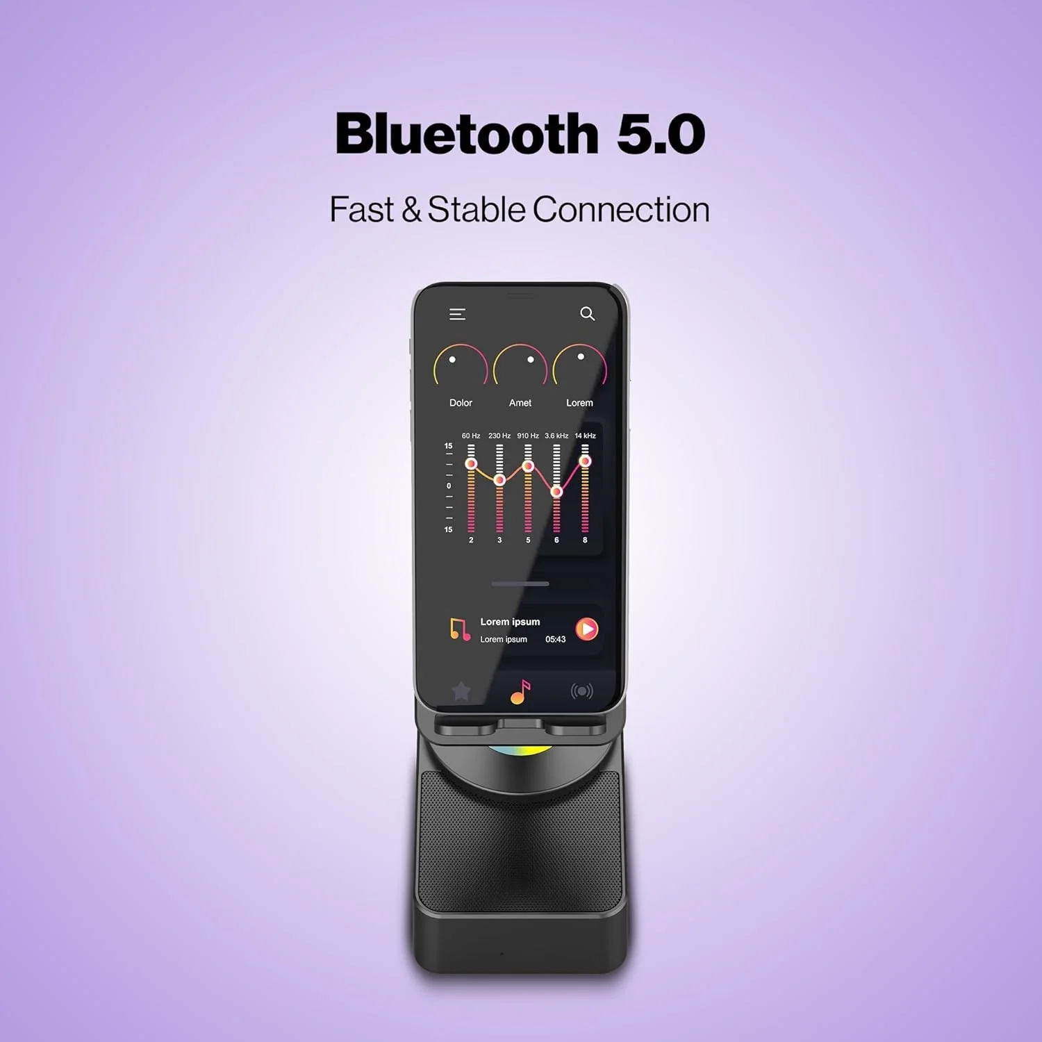 Luvo: 3-in-1 Foldable Phone Stand with Bluetooth Speaker & 360° Rotation, Portable Desk Holder with Wireless Audio, Hands-Free Viewing & Compact Travel-Friendly Designea - Image 7