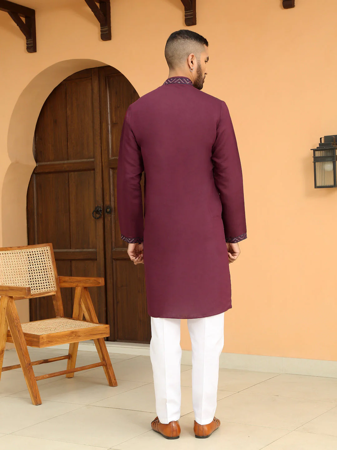 LUXE- Chevron Embroidered Straight Kurta - Image 7
