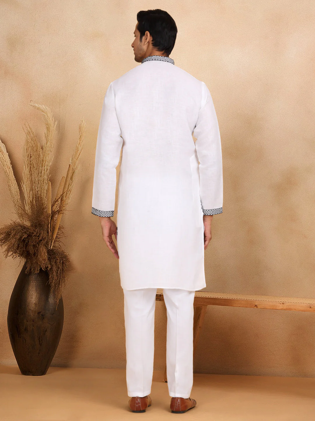 LUXE- Cotton Embroidered Work Straight Kurta - Image 22