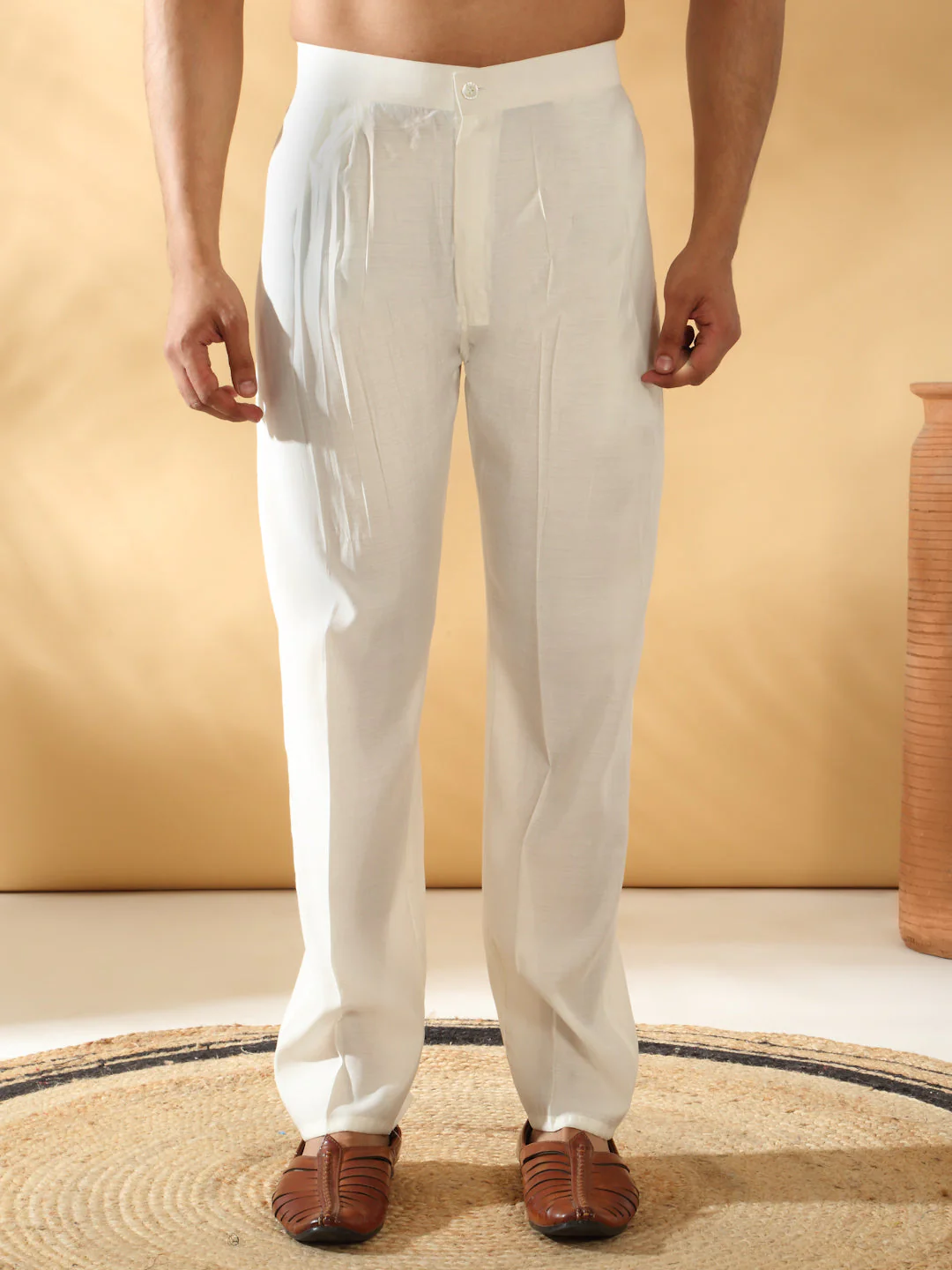 LUXE- Cotton Silk Beads Work Zari Embroidered Sequin Kurta With Cotton Silk Trouser Pant set - Image 4