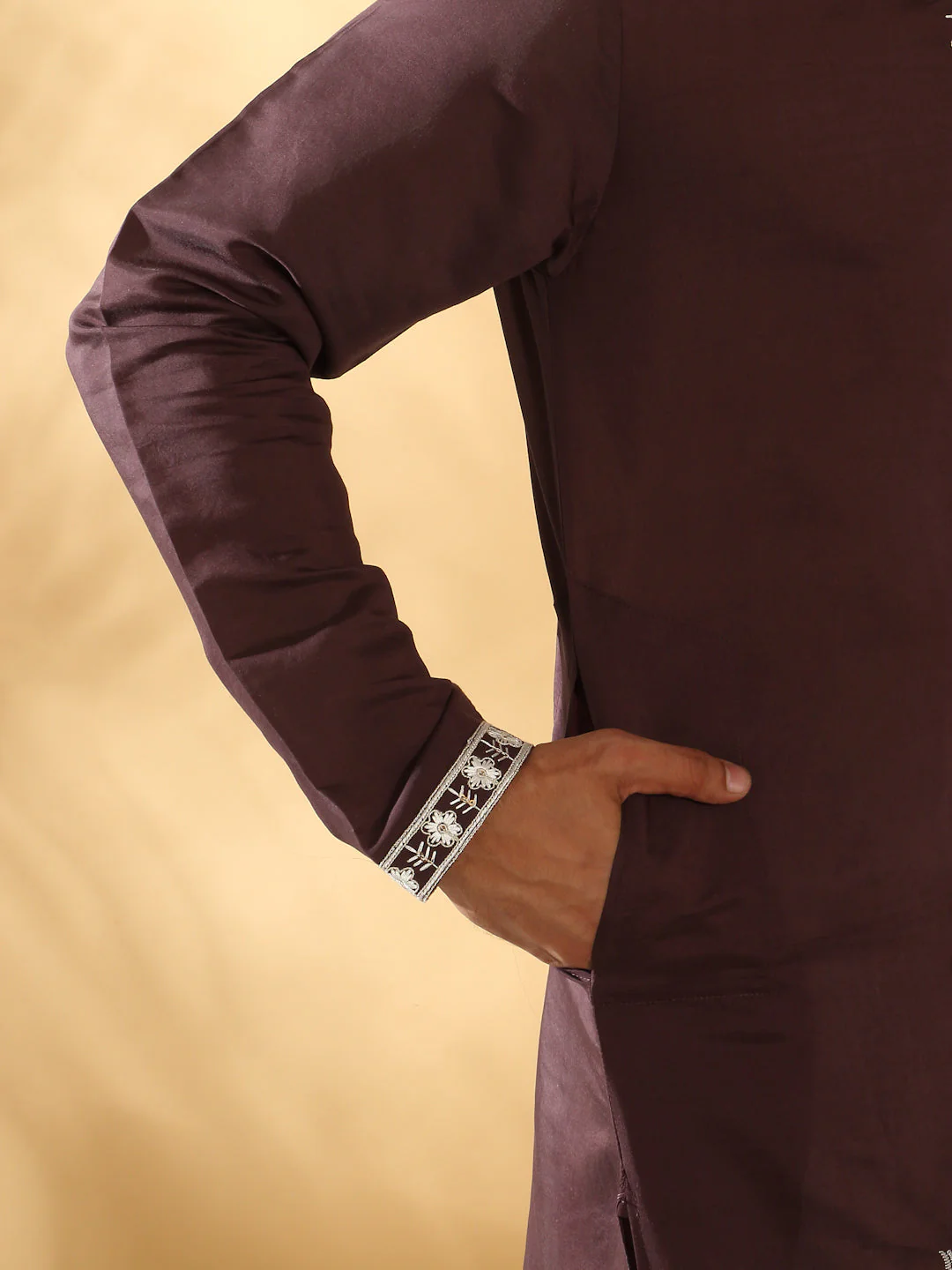 LUXE- Cotton Silk Embroidered Sequin Work Kurta - Image 14