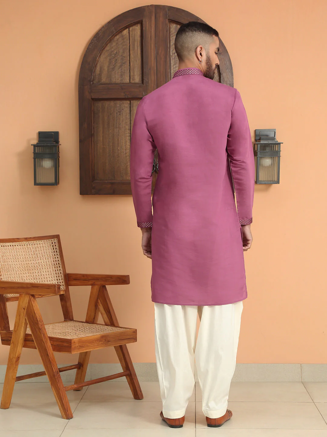 LUXE- Cotton Silk Embroidered Sequins work Kurta - Image 17