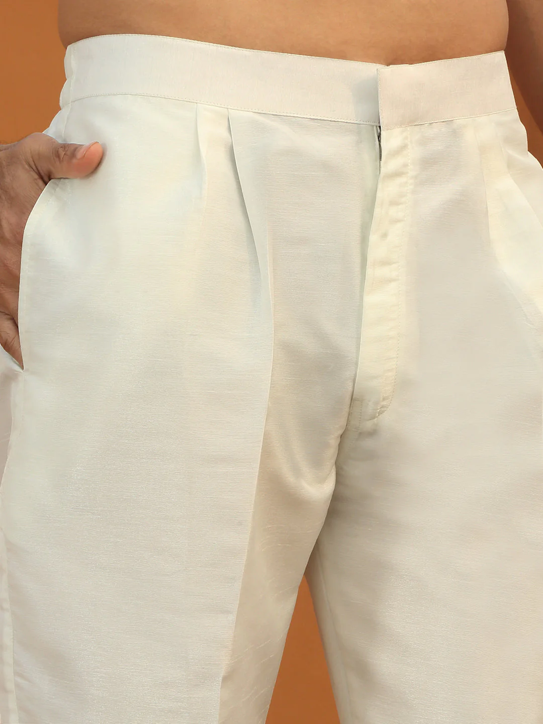 LUXE- Floral Embroidered Cotton Silk Kurta Trouser Pant set with Embroidered Floral Front open Nehru Jacket set - Image 10