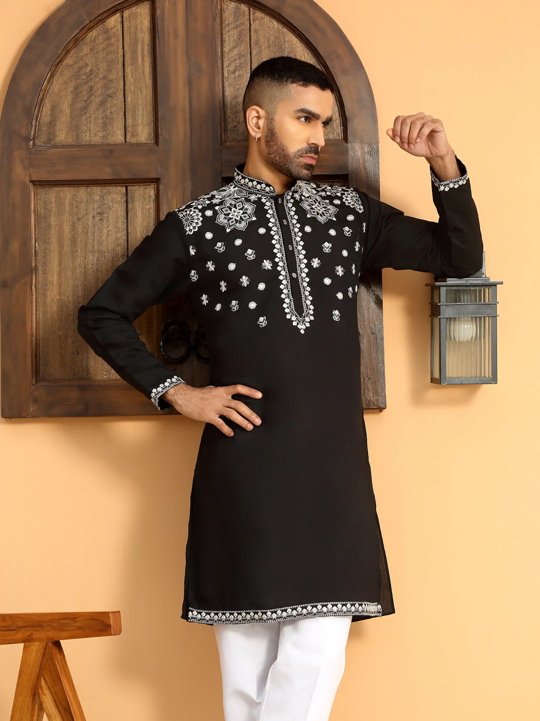 LUXE- Floral Heavy Embroidered Sequenced Kurta - Image 133