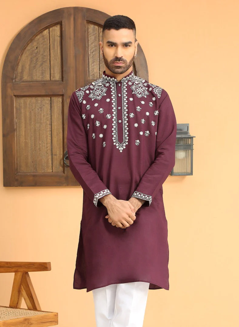 LUXE- Floral Heavy Embroidered Sequenced Kurta - Image 151