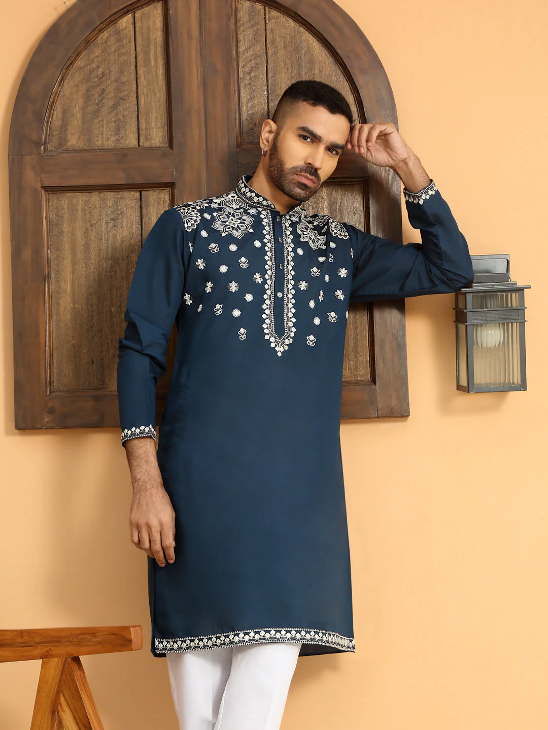 LUXE- Floral Heavy Embroidered Sequenced Kurta - Image 152