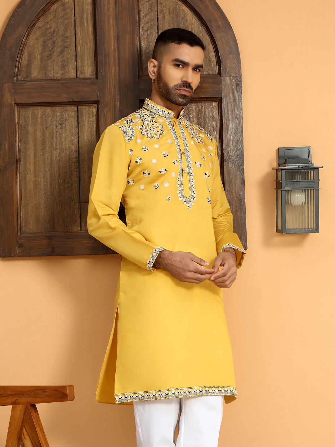 LUXE- Floral Heavy Embroidered Sequenced Kurta - Image 154