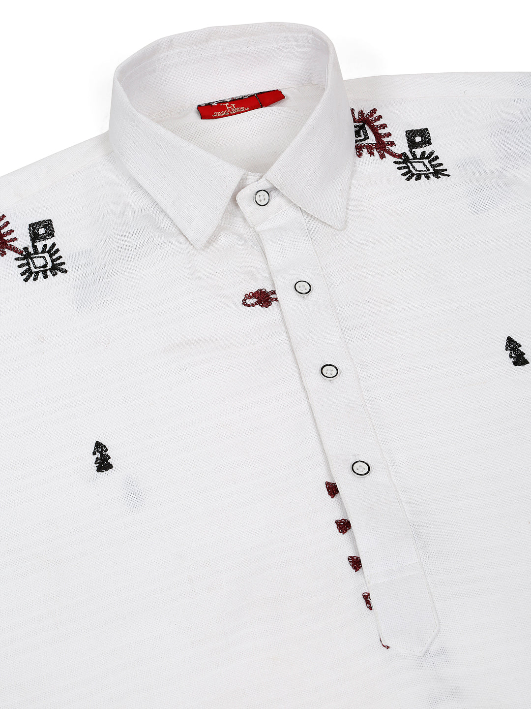 LUXE- Men Linen Embroidered Regular fit Pathani with White Drawstring Salwar Set - Image 13