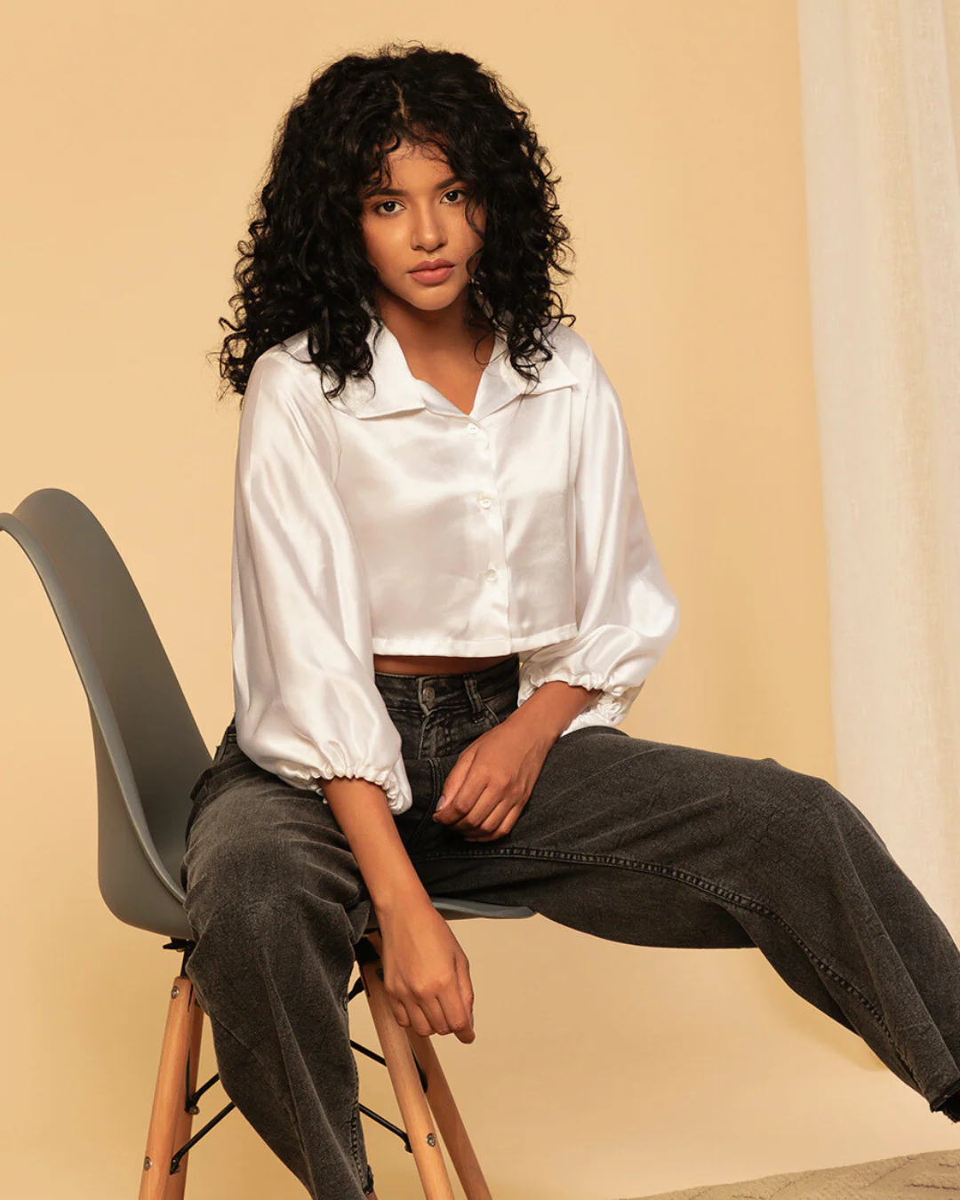 Luxe Satin Cropped Shirt – Sleek & Stylish Fit - Image 10