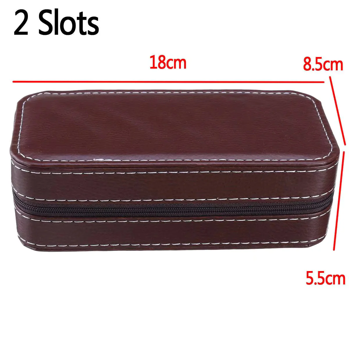 Luxury Black Leather Watch Box Premium 2 Slot Watch Organizer Box For Watch Collectors, Gifts 1 pc - Image 3