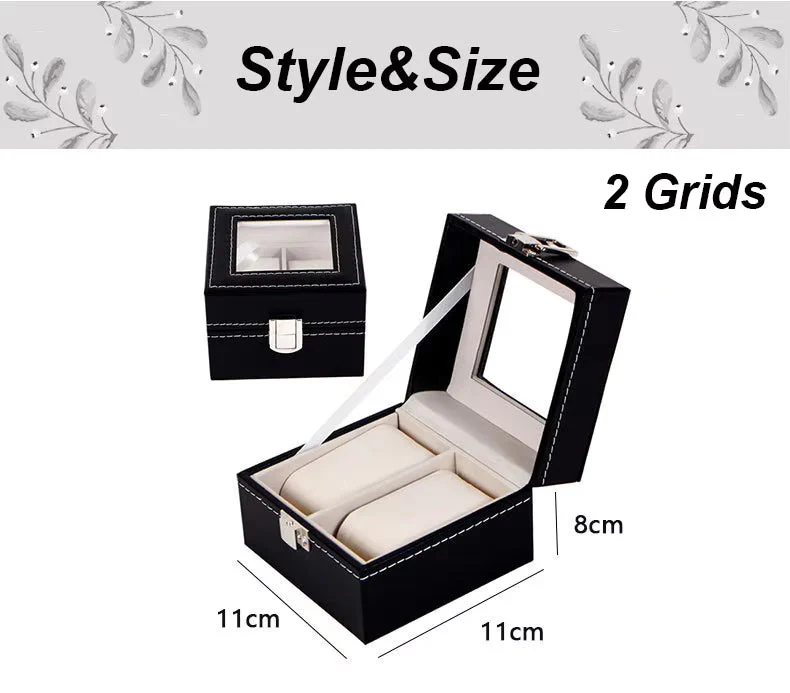 Luxury Leather Watch Box Premium 2 Slot Watch Organizer Box For Watch Collectors, Gifts 1 pc - Image 6
