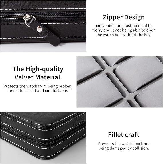 Luxury Leather Watch Box Premium 6 Slot Watch Organizer Box For Watch Collectors, Gifts 1 pc - Image 2