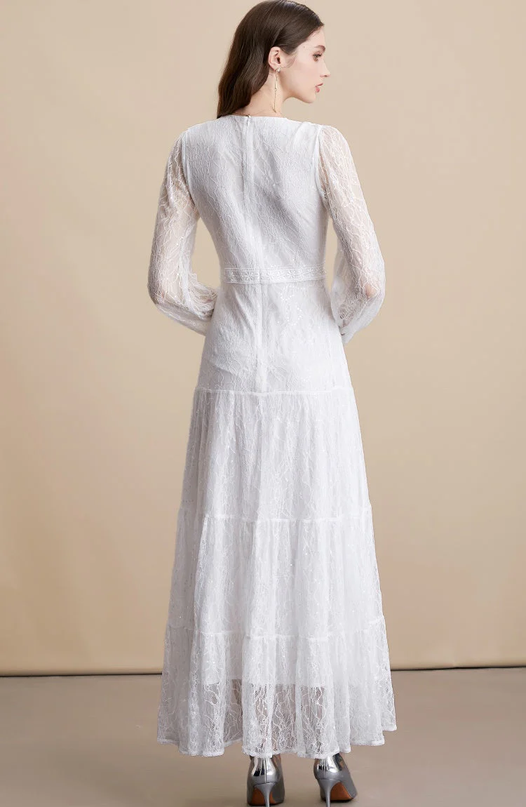 Mabel Luxe Lace Dress- White - Image 5